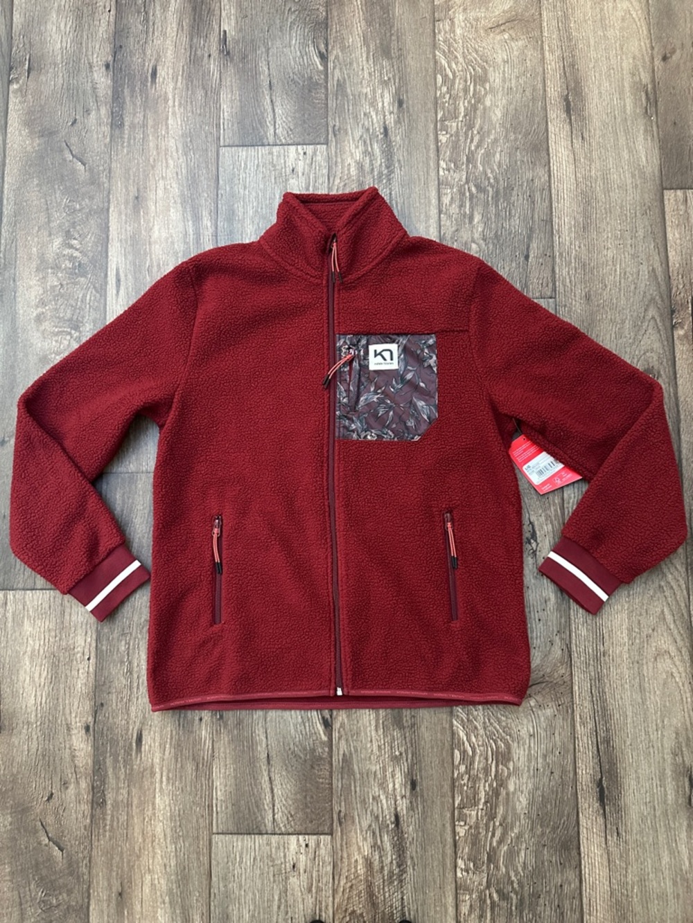 Kari Traa Midlayer Sherpa Fleece Full Zip Jacket Women’s Size L Rouge Red